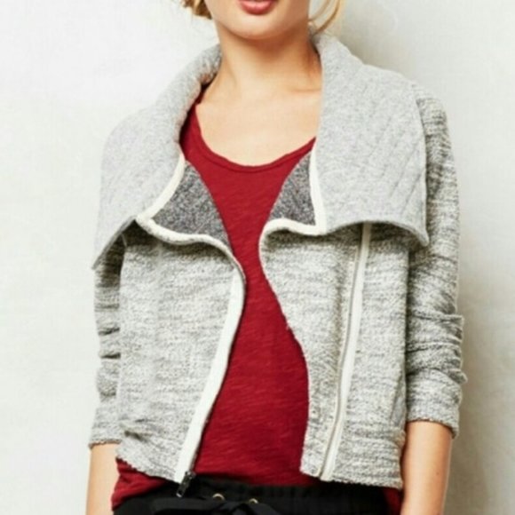 dolan Jackets & Blazers - Dolan Grey Sydney Zip Up Moto Quilted Sweatshirt